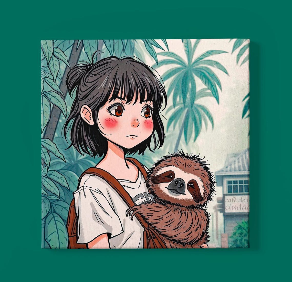 Sloth Watercolor Children's Room Illustration
