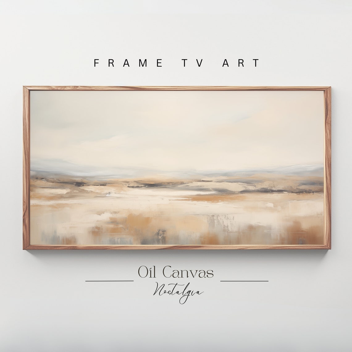 Frame Tv Art Moody Abstract Oil Painting Minimalist Earth Tone Decor Rustic Wall Art