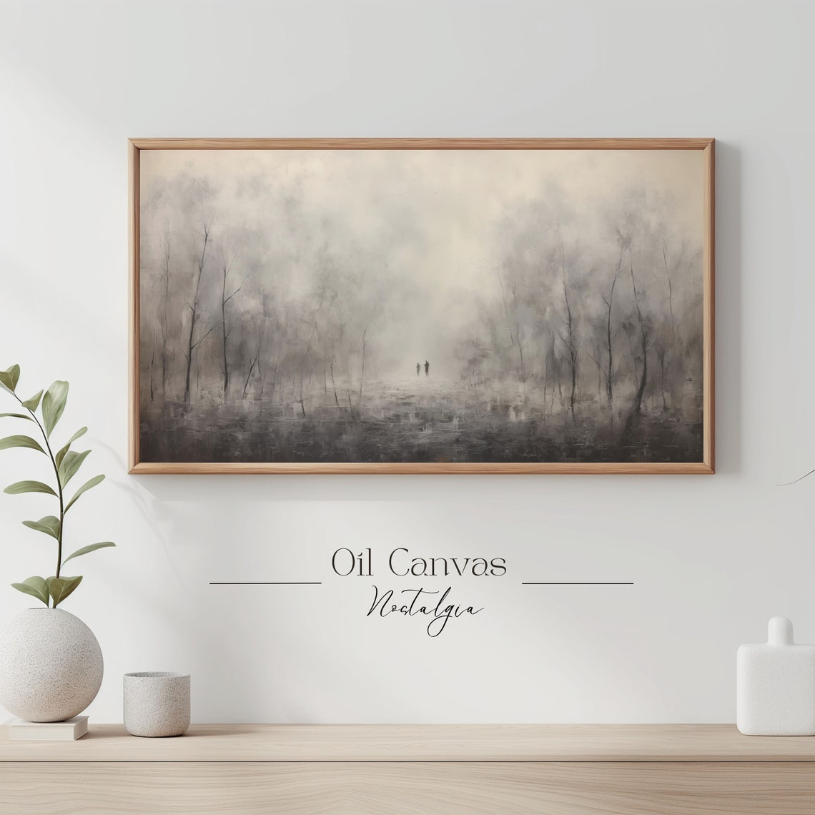 Frame Tv Halloween Art Oil Painting Moody Landscape Dark Academia Spooky Art Foggy Mysterious Scene - Image 3
