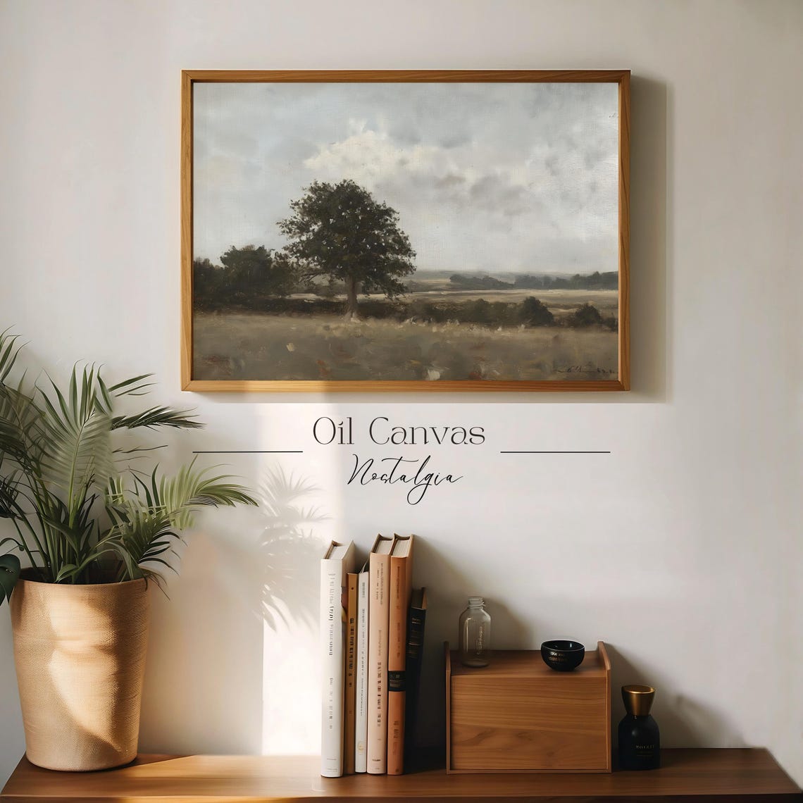 Wall Art Autumn Landscape Oil Painting Rustic Country Decor Art Vintage Moody Home Decor - Image 3