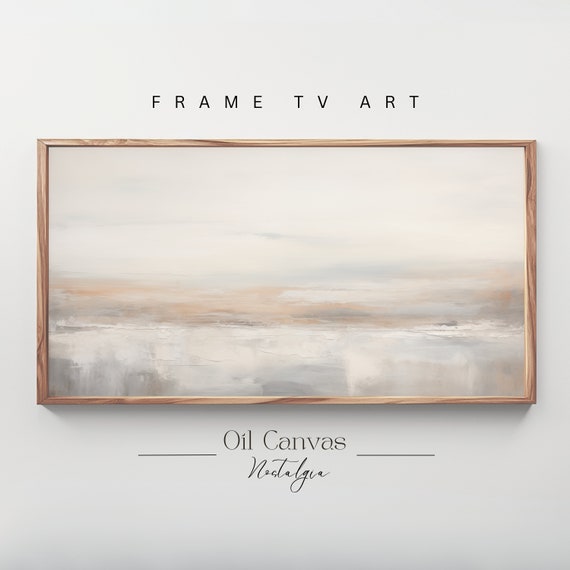 Frame Tv Art Moody Abstract Oil Painting Minimalist Earth Tone Decor Rustic Wall Art