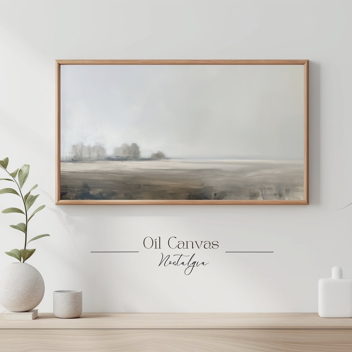 Frame Tv Art Vintage Moody Landscape Painting Country Scenery - Image 3