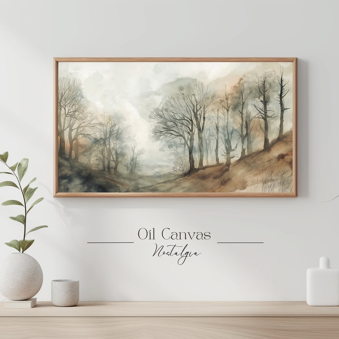 Frame Tv Art Countryside Landscape Muted Tones Moody Fall Landscape Country Meadow Painting Cottagecore - Image 3