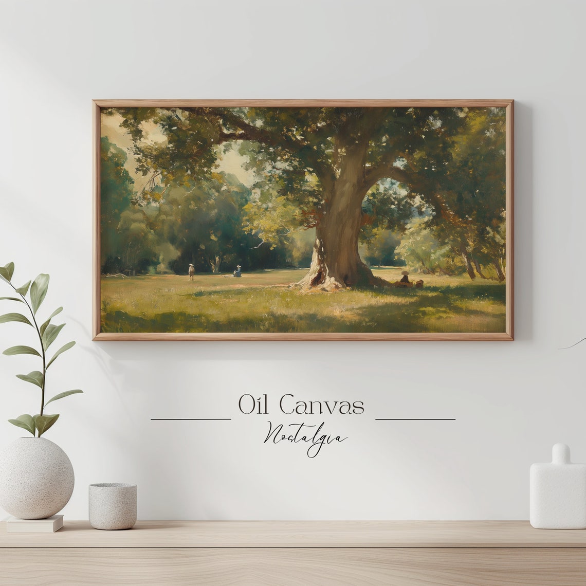 Summer Landscape Oil Painting Frame Tv Art Vintage Country Farmhouse Wall Decor - Image 3