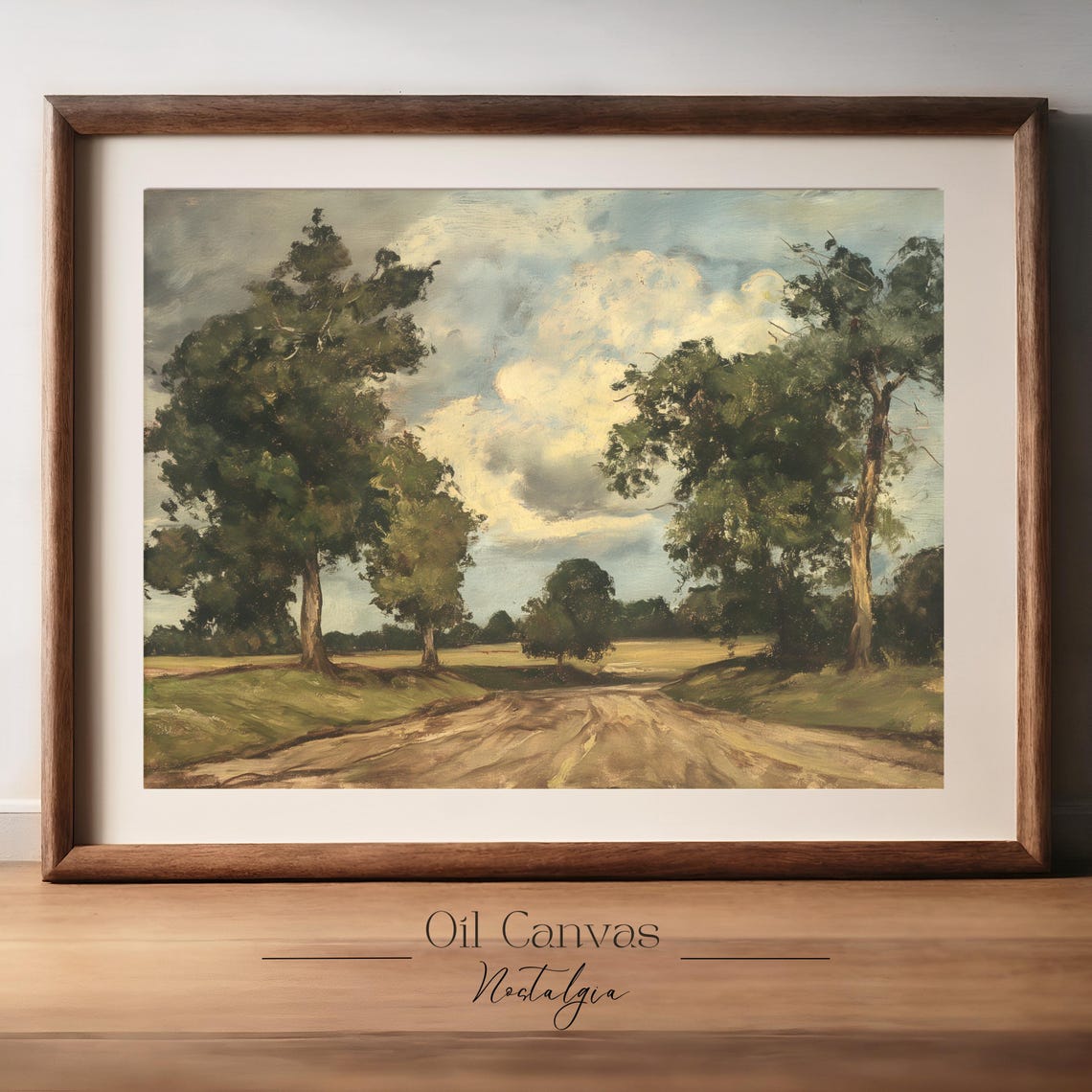Autumn Landscape Wall Art Rustic Country Decor Moody Muted Colours Oil Painting - Image 2
