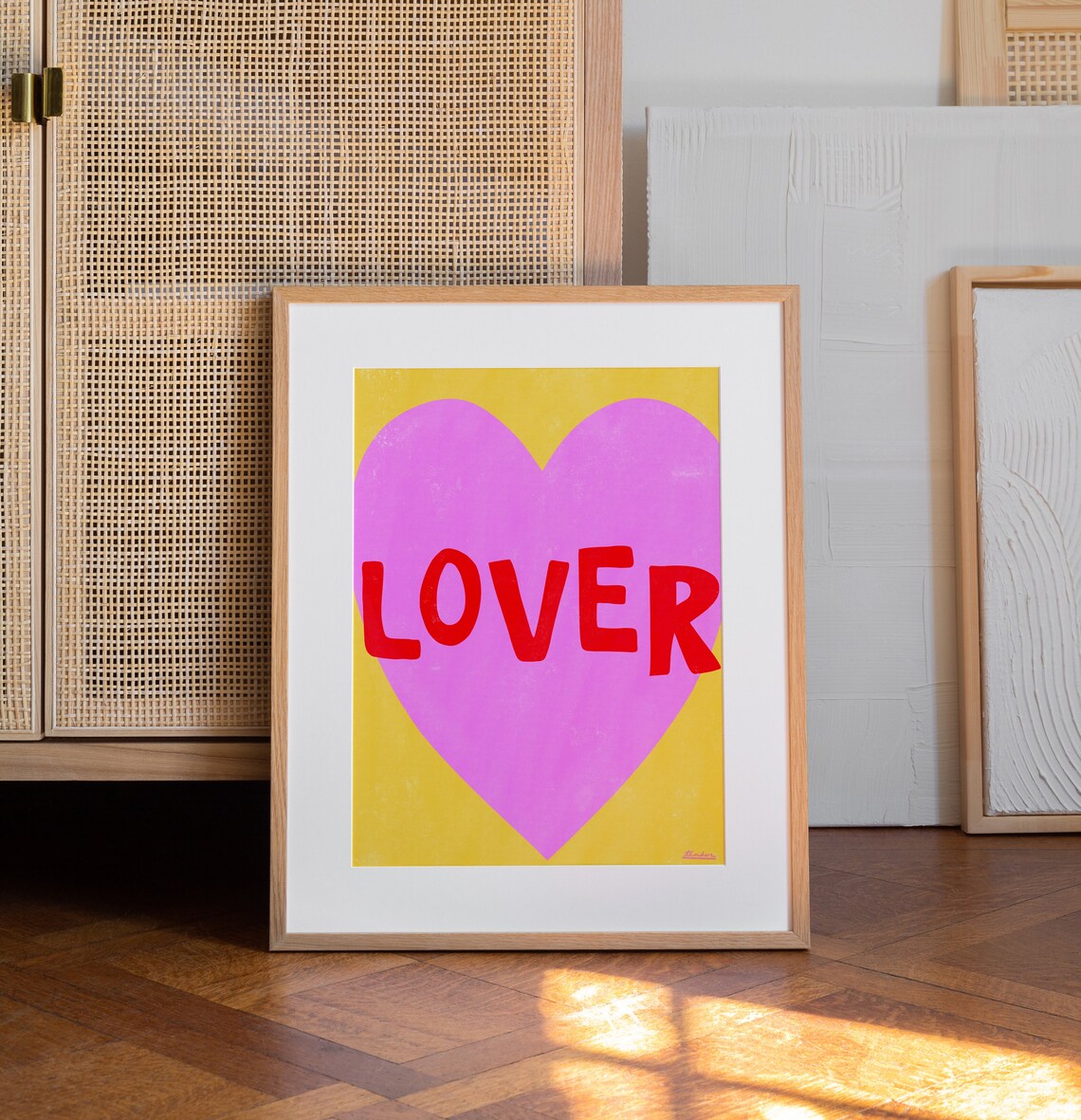 Lover Bold Red Pink Heart Retro Pop Maximalist Fun Quote Poster - Image 5