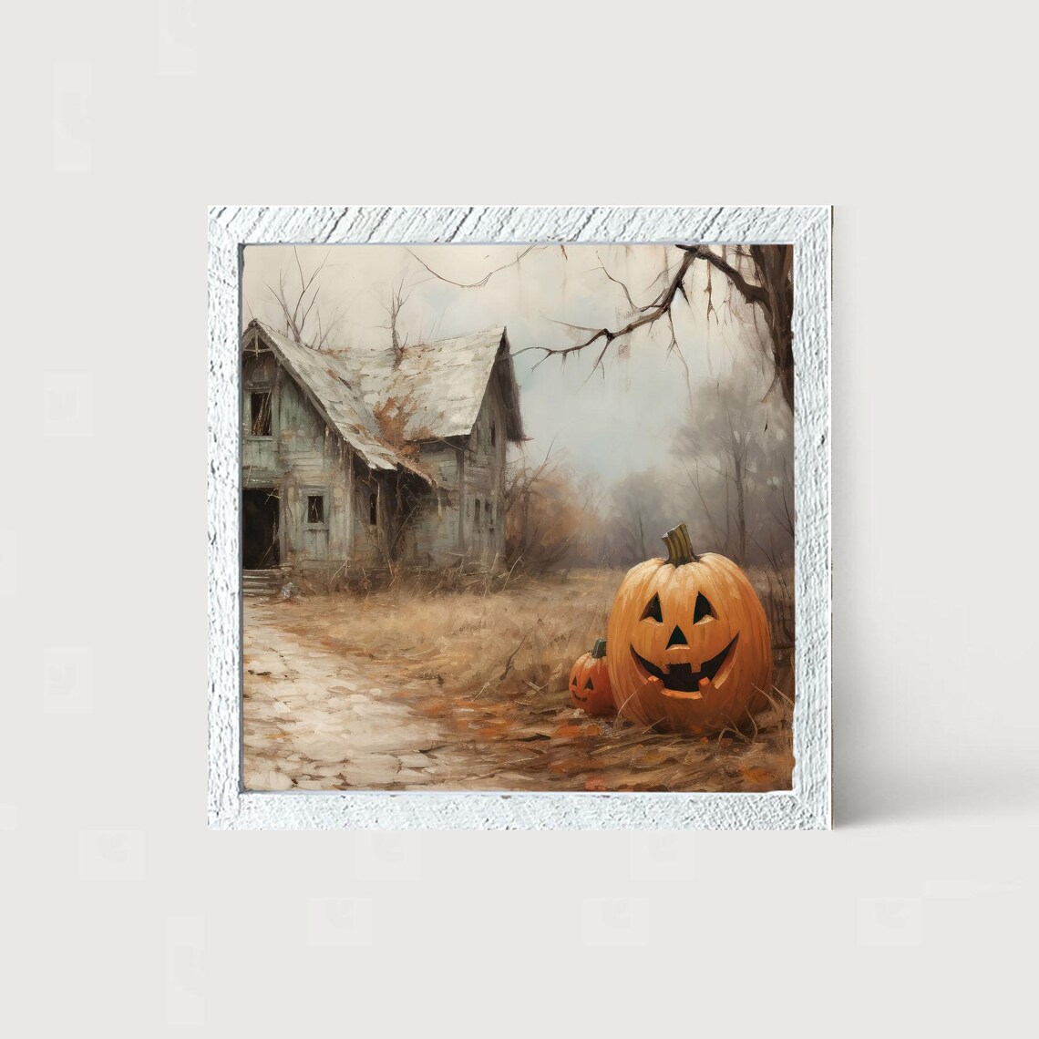 Abandoned House Jack O Lantern Halloween Art Print - Image 2