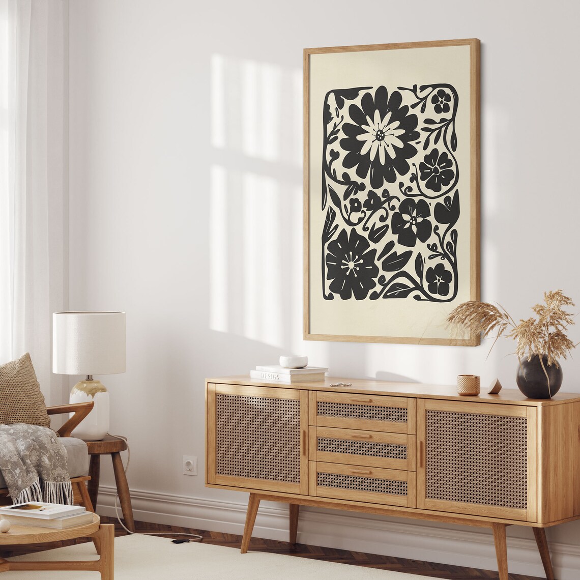 Abstract Botanical, Neutral Minimalist Poster Decor - Image 4
