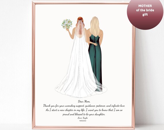 Dear Mom Unending Support Mother of the Bride Poem Poster Kayla Wedding Gift