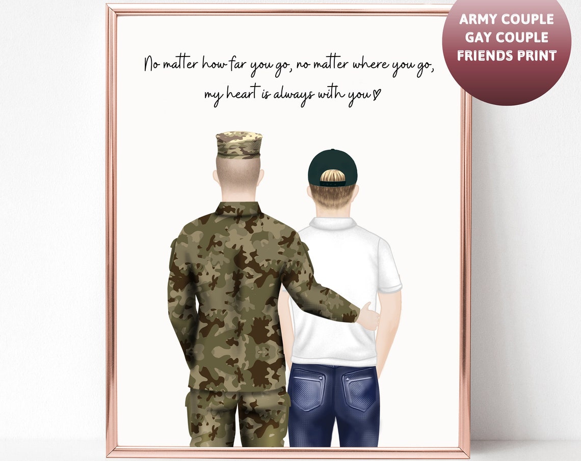 Army Couple Custom Military Love Quote Gift Portrait Tribute Poster