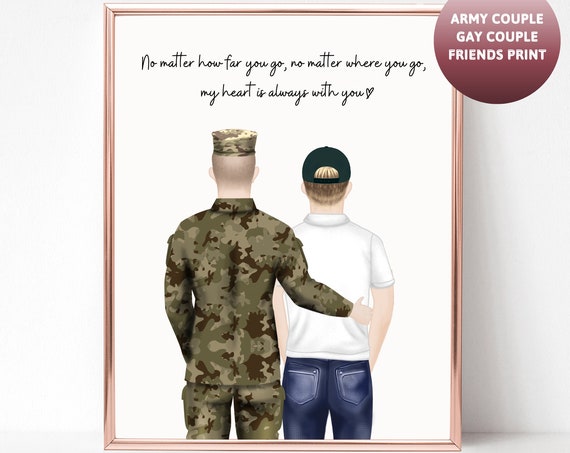Army Couple Custom Military Love Quote Gift Portrait Tribute Poster