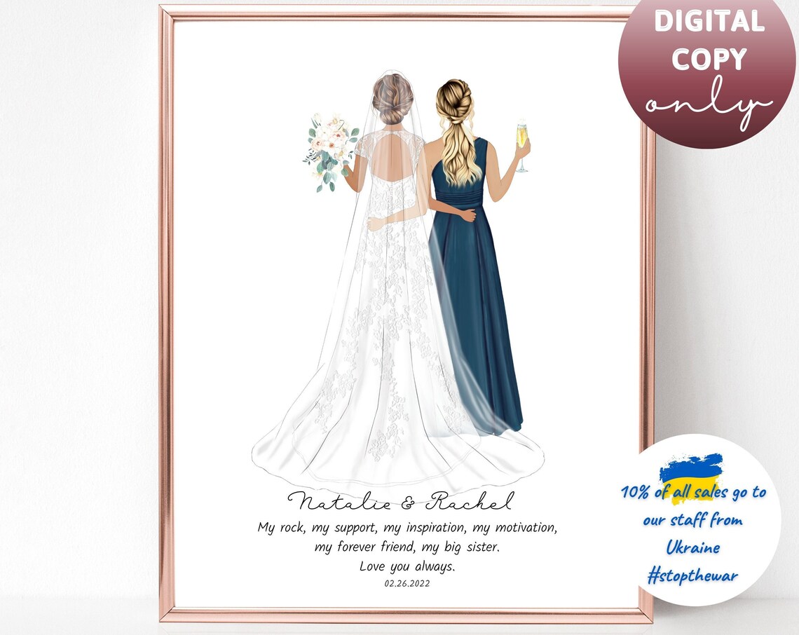 Sister Of The Bride Wedding Print, Maid Of Honor