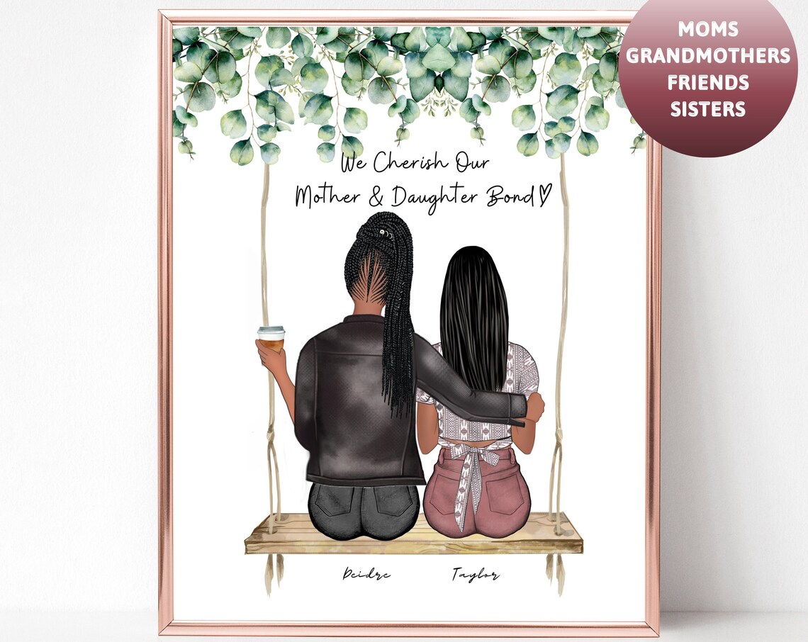 Mothers Day Gift From Daughter Mother Gift Mother Birthday Gift For Mom Gift Mother And Daughter Portrait Gift For Best Friend Christmas