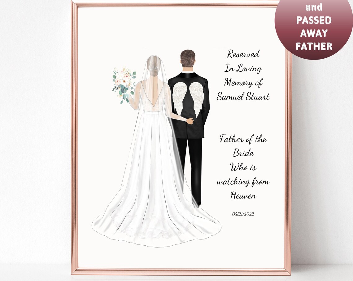 Father Of The Bride Memorial Wedding Sign, Letter From Heaven