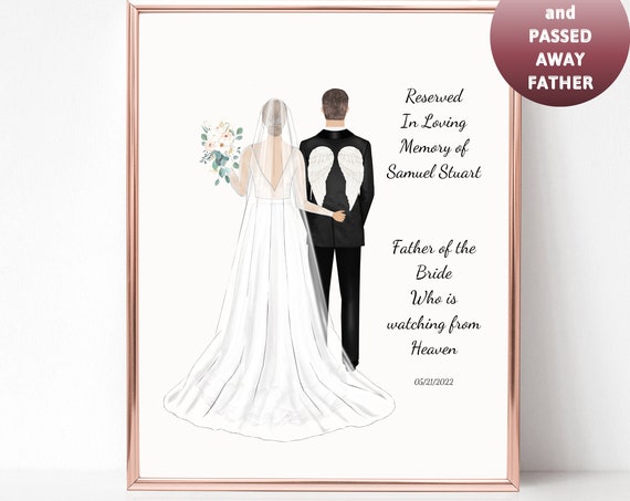 Father Of The Bride Memorial Wedding Sign, Letter From Heaven