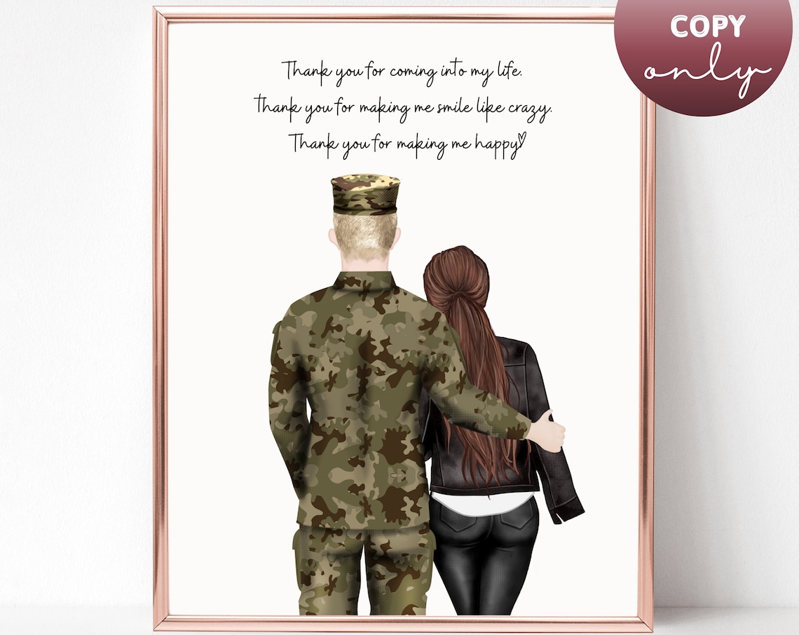 Soldier And Girlfriend Thank You For Coming Into My Life Poster