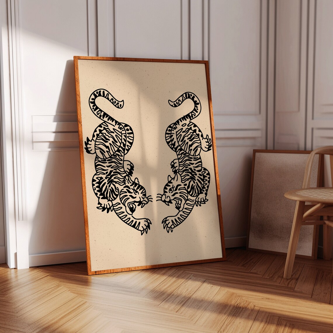 Tiger Minimalist Japanese Wall Art Print - Image 2