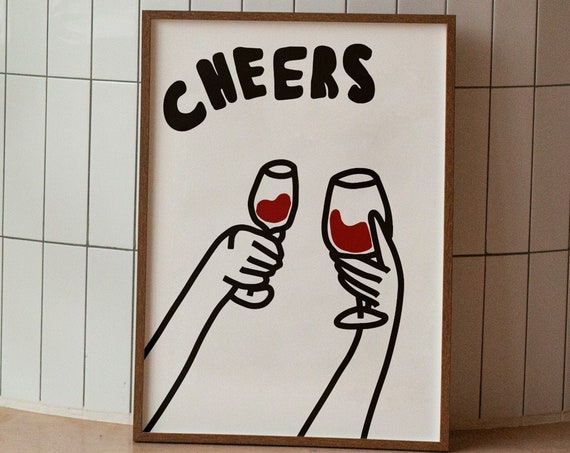 Cheers Cocktail Bar Cart Art Print