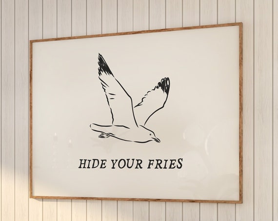 Seagull Print, Funny Beach House Nautical Decor