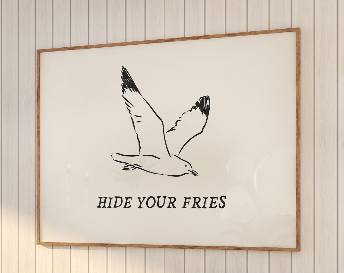 Seagull Print, Funny Beach House Nautical Decor