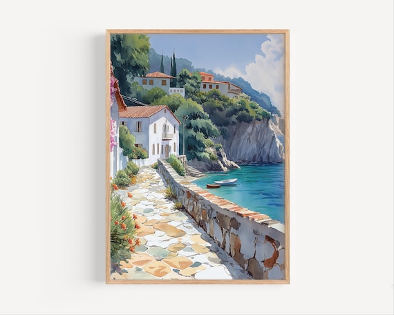 Skiathos Greece Coastal Village Path by the Turquoise Sea Poster
