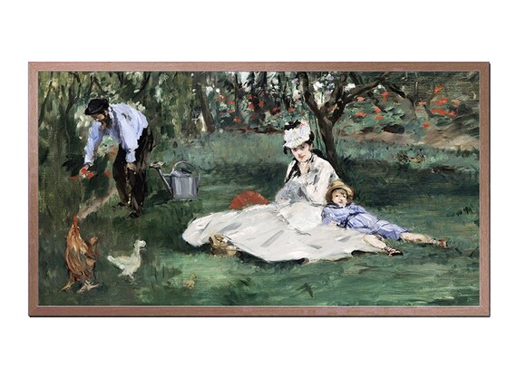 Manet Monet Family Garden At Argenteuil 1874 Impressionist Family Poster