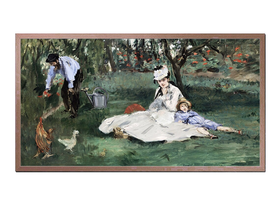 Manet Monet Family Garden At Argenteuil 1874 Impressionist Family Poster