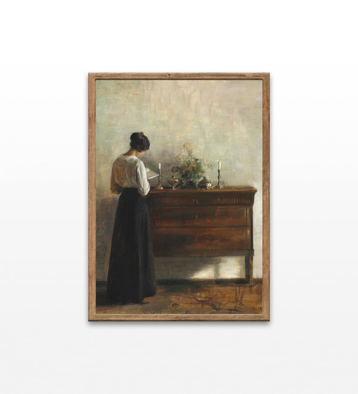 Vintage Woman Portrait Art Print, Antique Home Decor