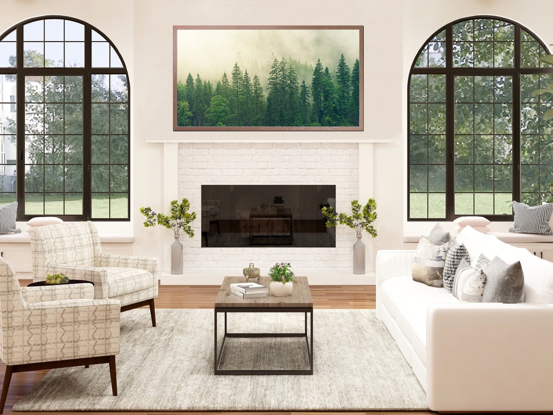 Frame Tv Art Instant Misty Forest Landscape Art Tv Frame Tv Art For Frame - Image 3