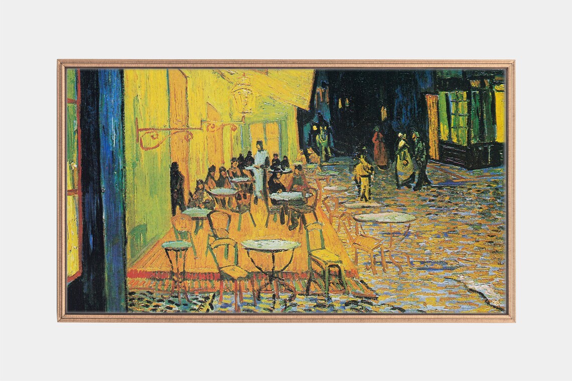 Van Gogh Cafe Terrace at Night Arles Street Yellow Oil Painting Wall Art