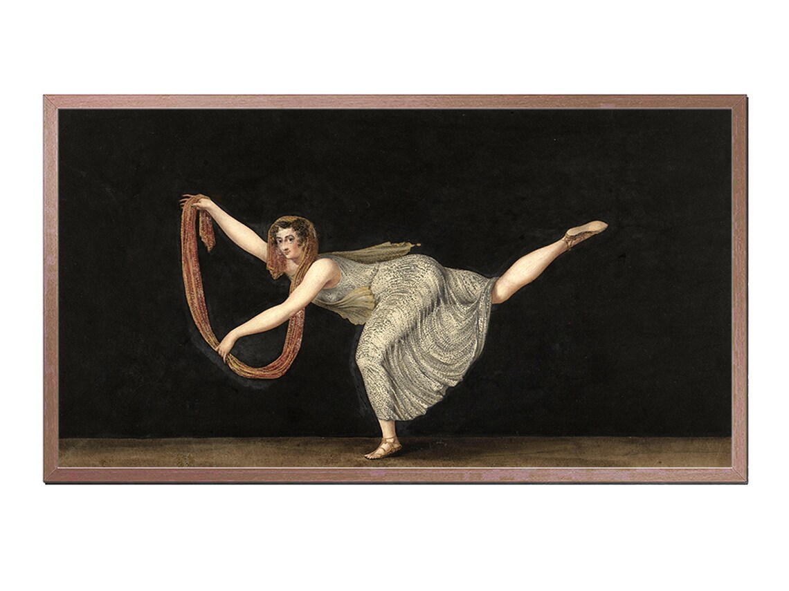 Antique Dance Vintage Painting Art Print for TV Frames