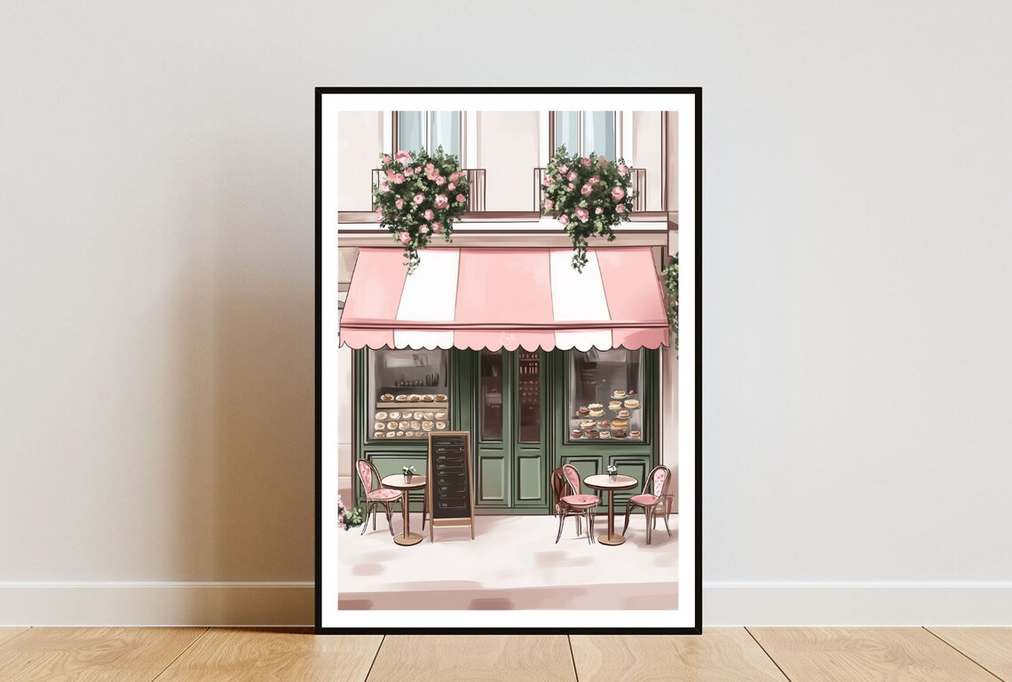 Retro French Cafe Coffee Poster Art Print