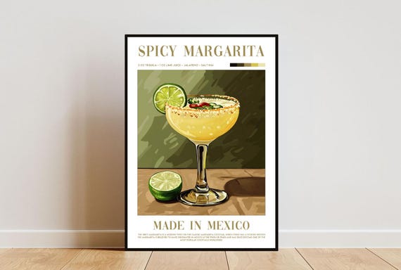 Spicy Margarita Kitchen Cocktail Poster Print
