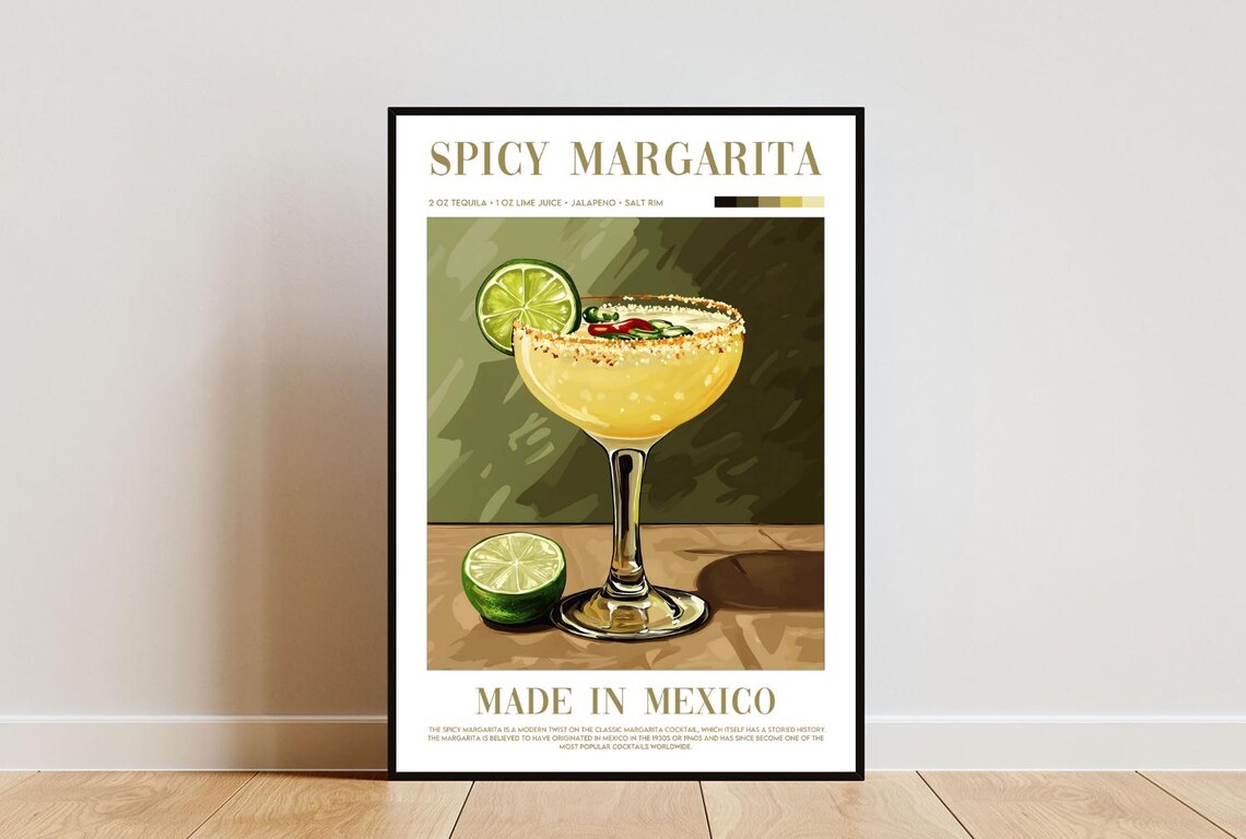 Spicy Margarita Kitchen Cocktail Poster Print