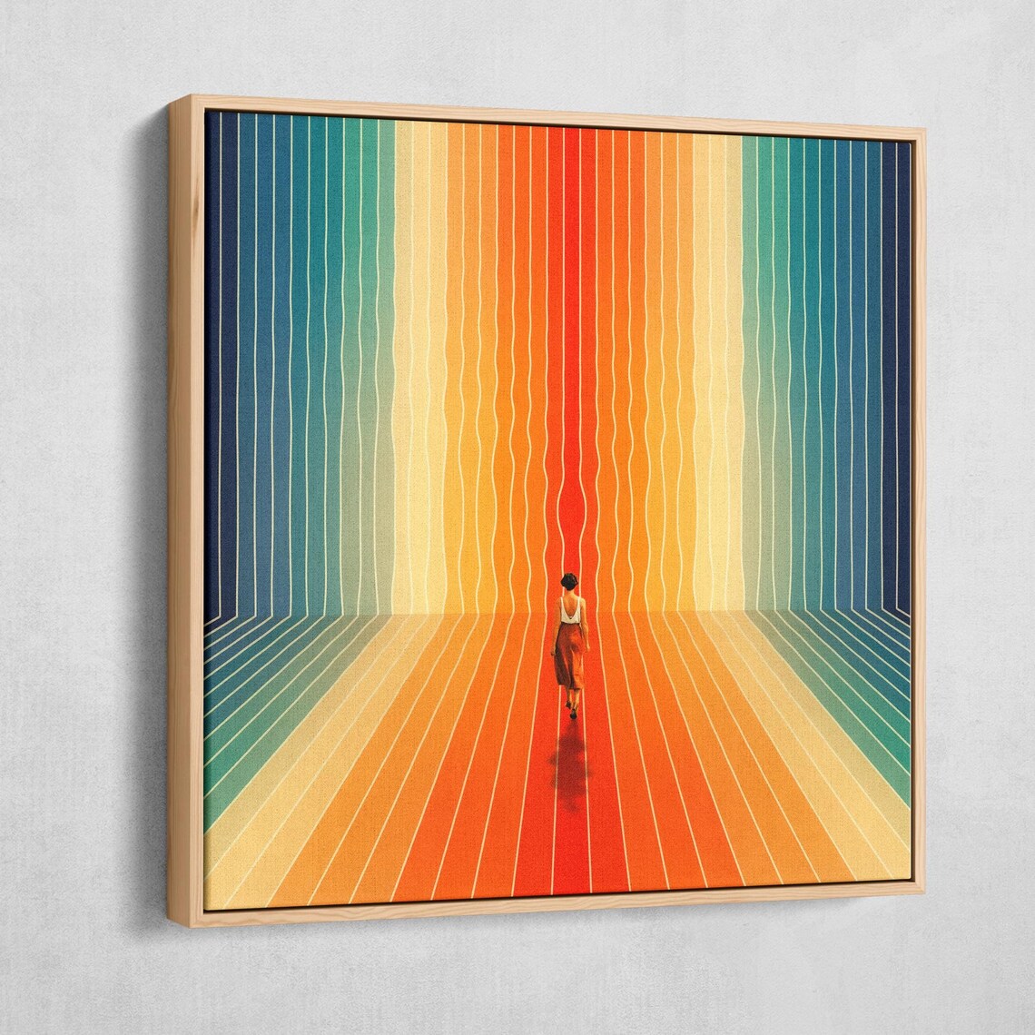 Here I Come Retro 70s Surrealism Art Print
