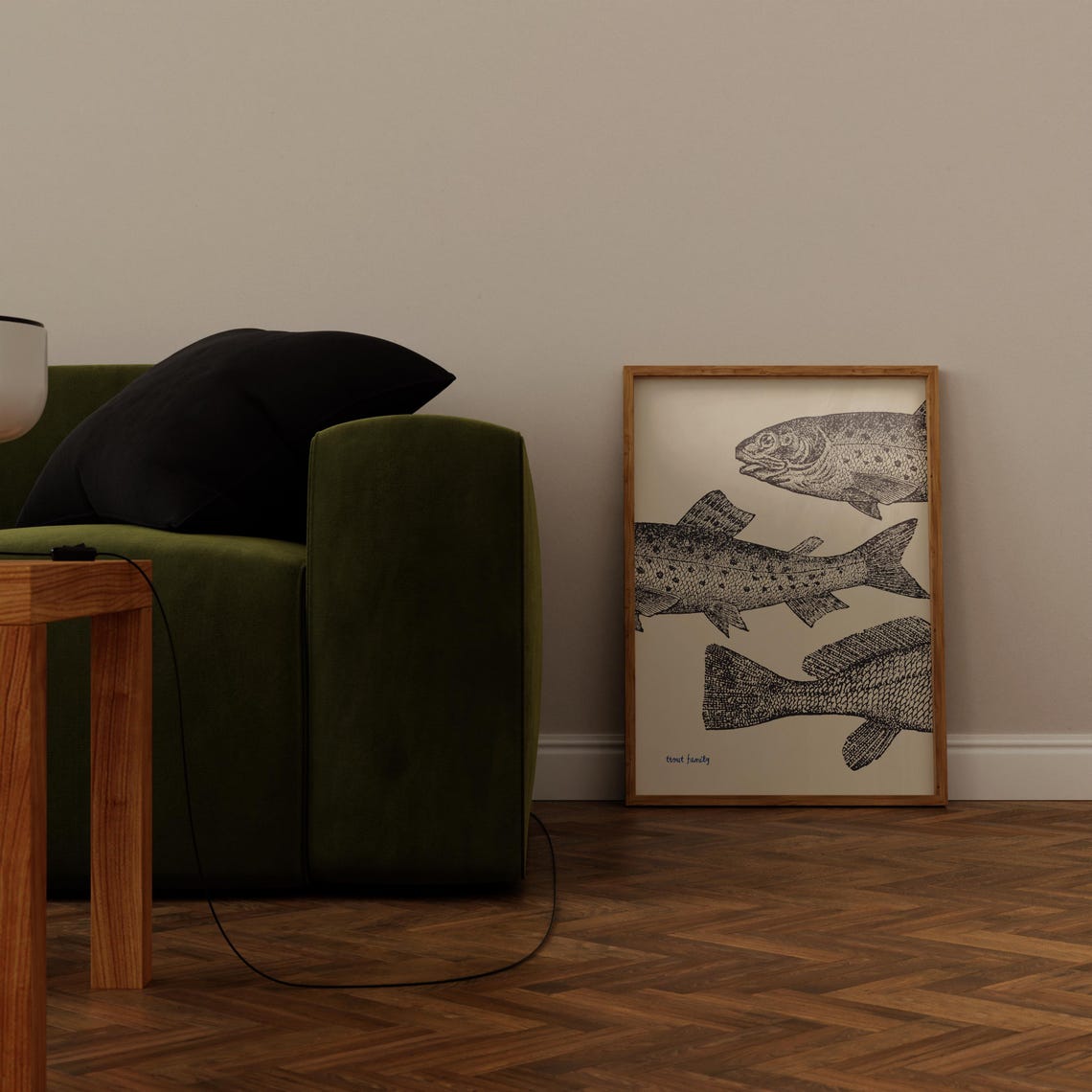 Trout Fish Contemporary Beach Art Print - Image 2