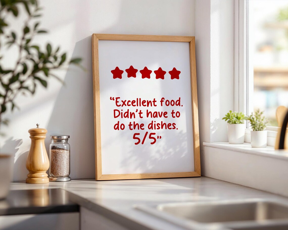 Funny Excellent Food Kitchen Decor Art Print - Image 3