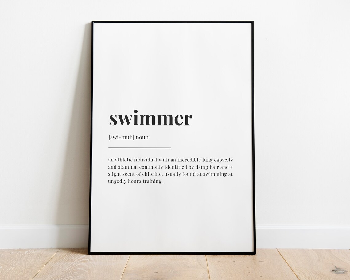 Swimmer Definition Meaning Quote Print, Gift - Image 3