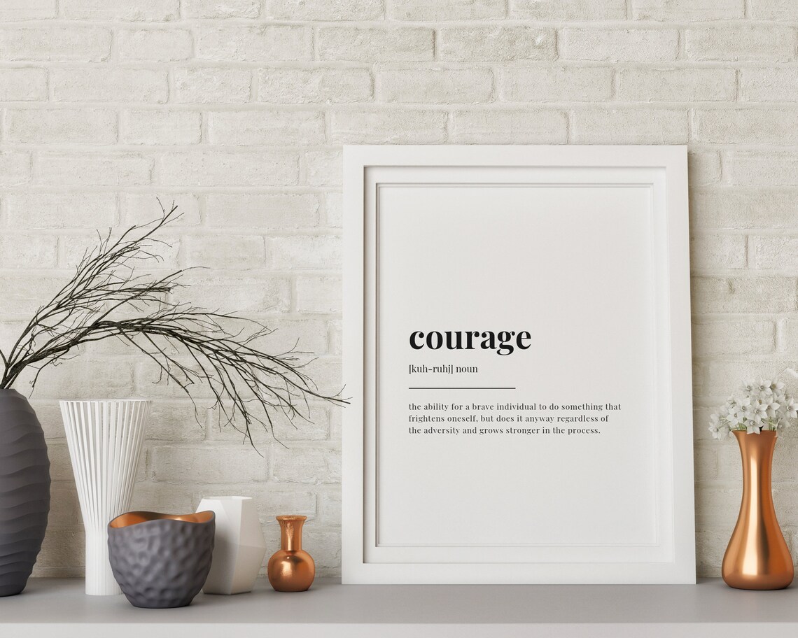 Courage Definition Quote Print, Motivational Art Print - Image 2