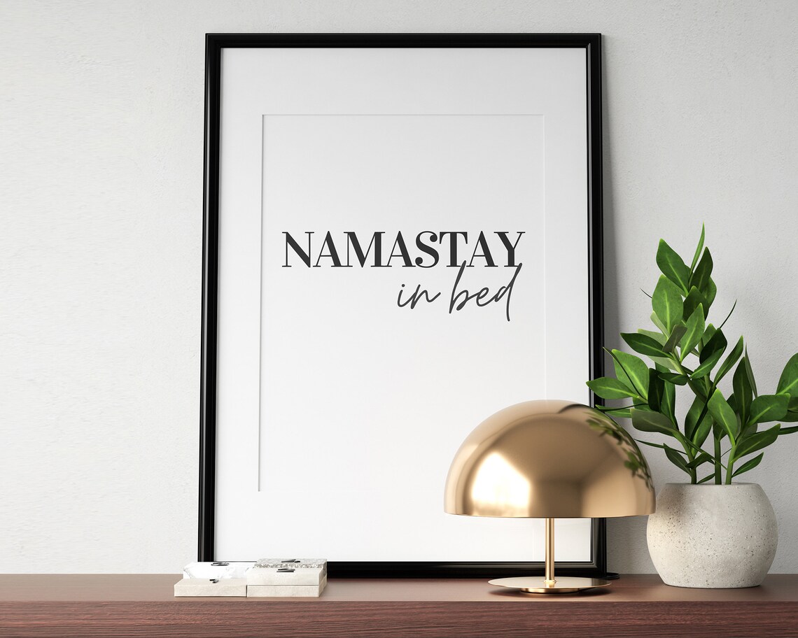 Namastay In Bed Typography, Bedroom Wall Decor - Image 3