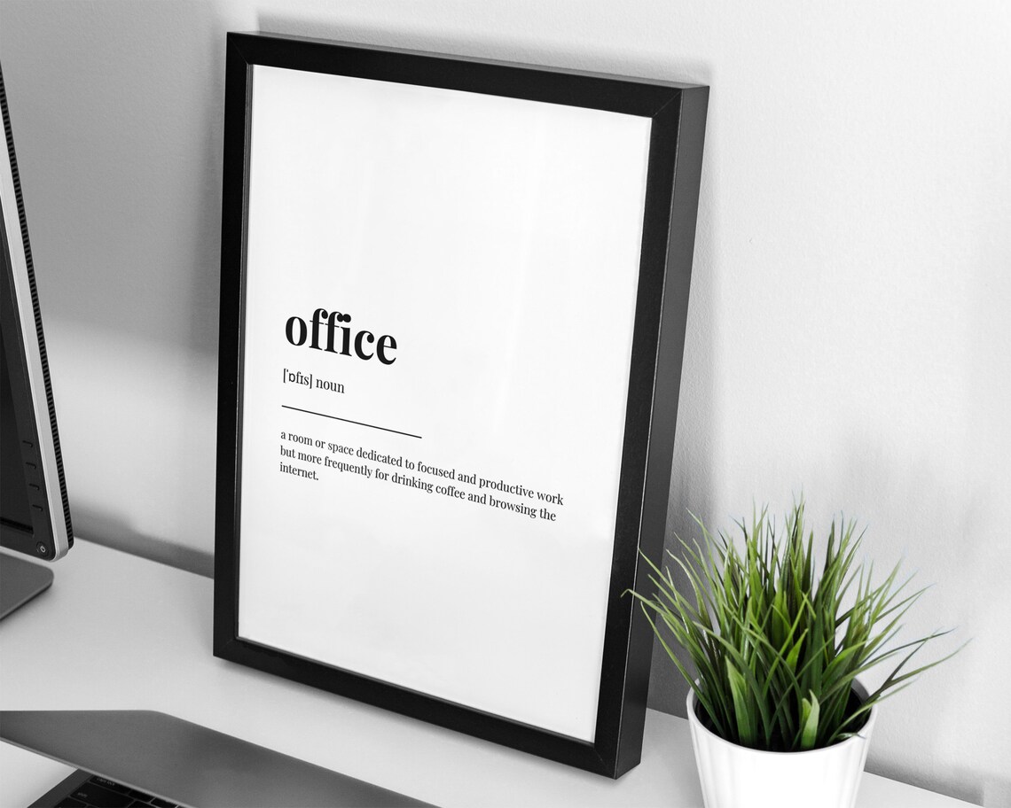 Office Definition Meaning, Typography Wall Art - Image 2