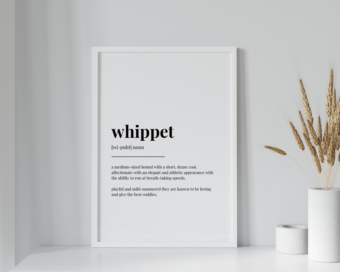 Whippet Definition Meaning, Typography Wall Art - Image 3