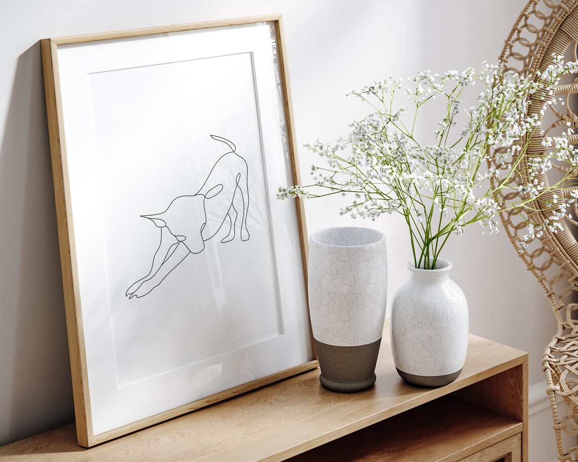 Dog Line Art Print, Modern Minimalist Decor