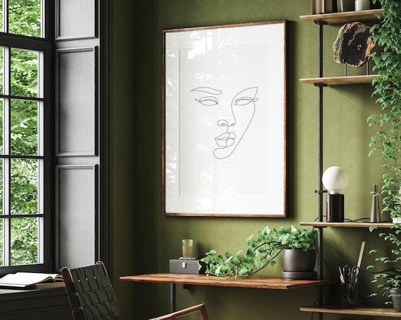 Abstract Woman Face Single Line Drawing Minimalist Feminine Poster