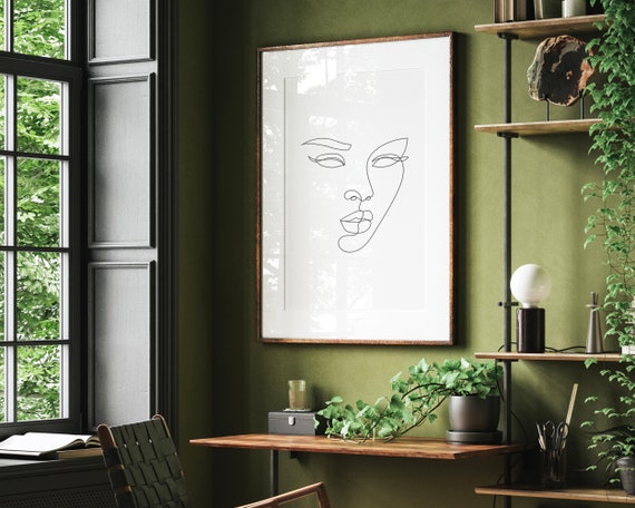 Line Drawing Print Art Minimalistic Prints Face Abstract Wall Home Decor