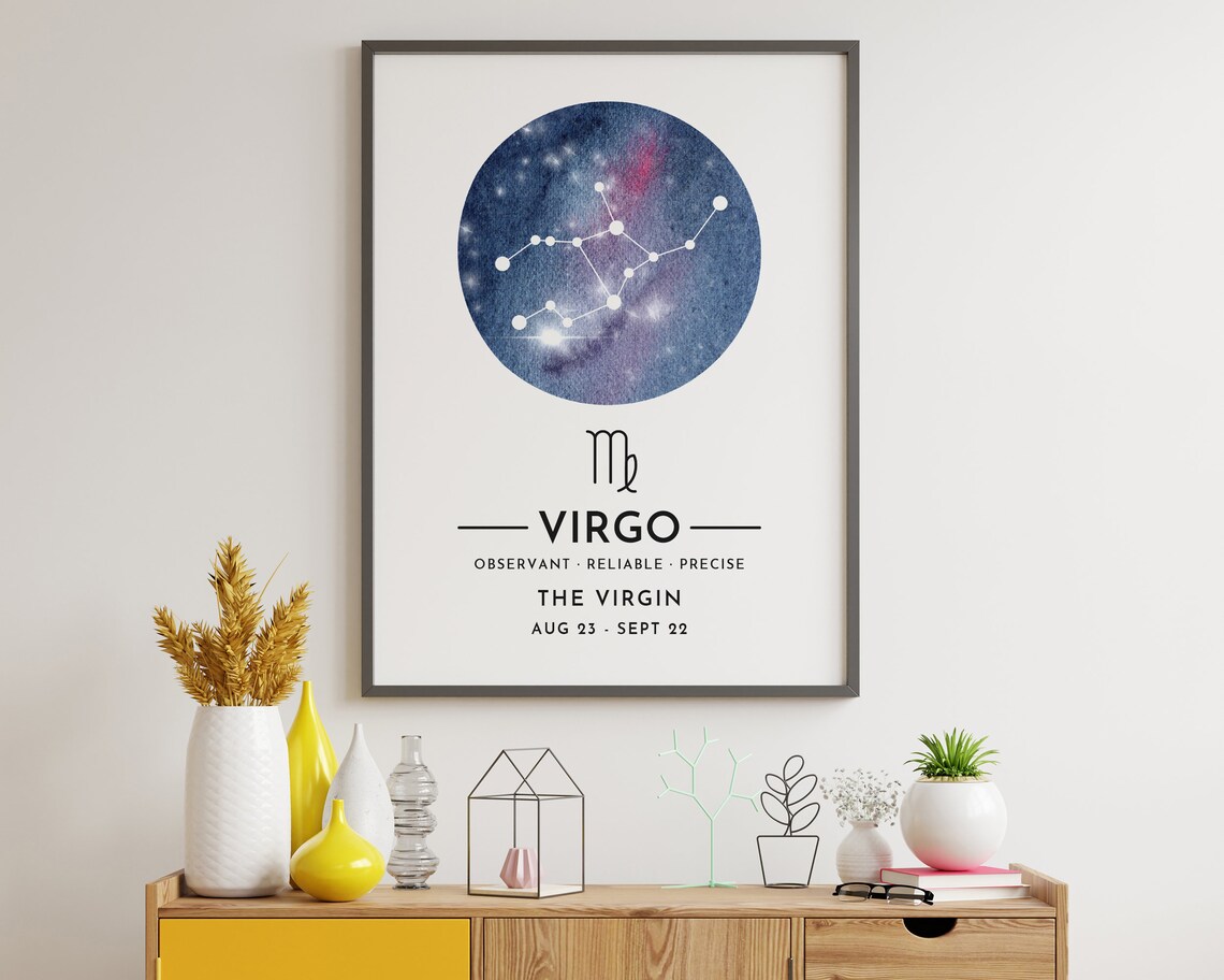 Virgo Star Sign, Zodiac Birthday Gift Art Print - Image 2