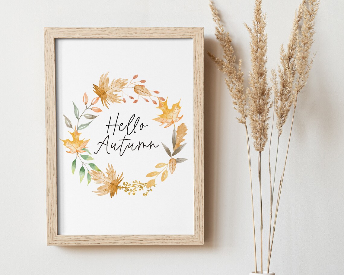 Hello Autumn Pumpkin Print, Fall Decor Poster - Image 2