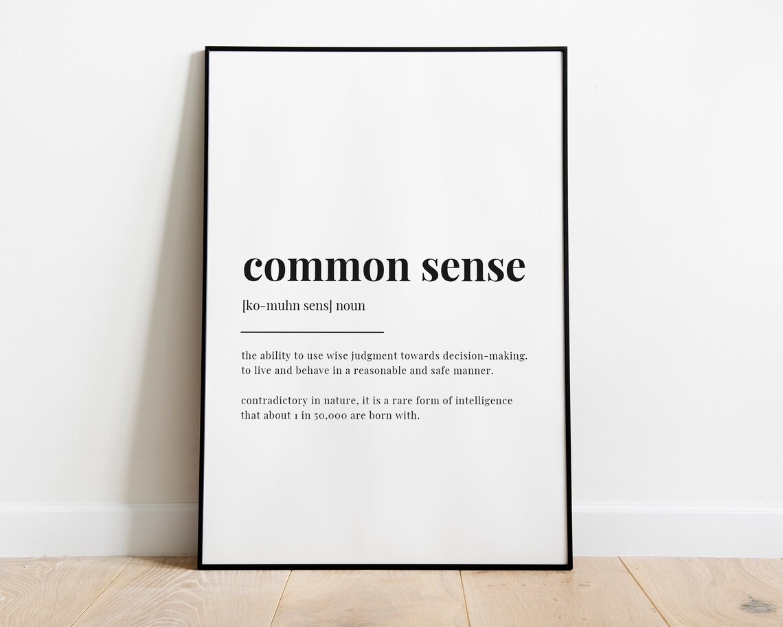Common Sense Definition Meaning Wall Art Print - Image 3
