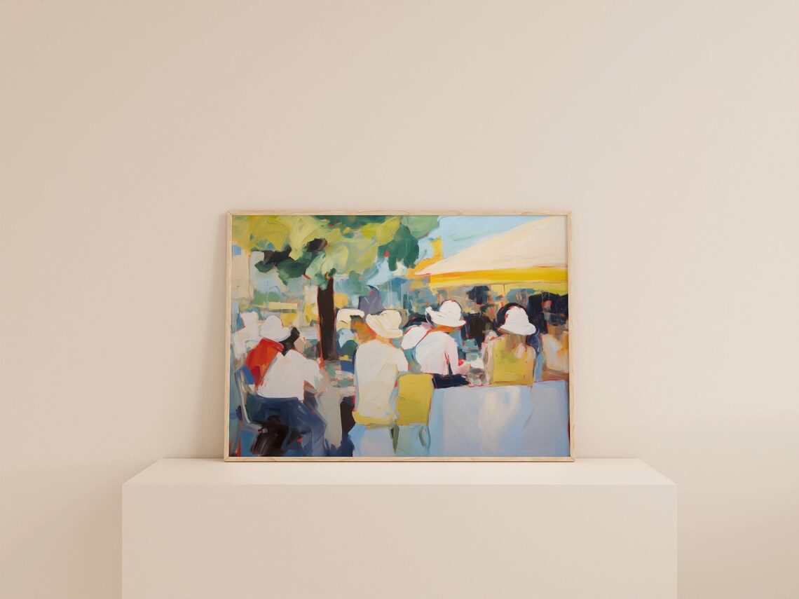 Abstract Cafe Painting Yellow Summer Art Print - Image 2