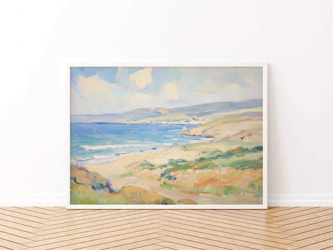 Coastal Beach Print, Vintage Ocean Wall Art - Image 3
